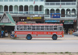 Local bus across from the bus station in Kuraburi