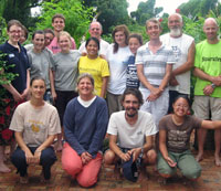 Andaman Discoveries staff, Mangrove Action Project staff, Wetland International staff, Naucrates staff and the University of Birmingham students at Lions Village on Koh Phrathong Island. 