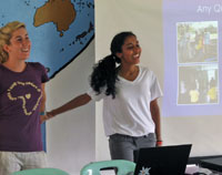 UCLA students present their community-mapping project to the group. 