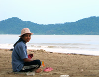 Noi on the Beach at Tung Nang Dam