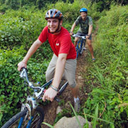 Dagbar and Chris on a Bike Exploration
