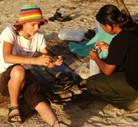 Hanah on the beach in Tung Nang Dam