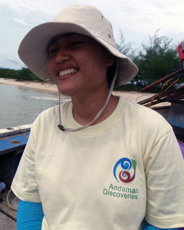 Happy client wearing a T-Shirt