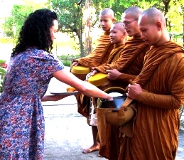 Monk offering homestay Thailand