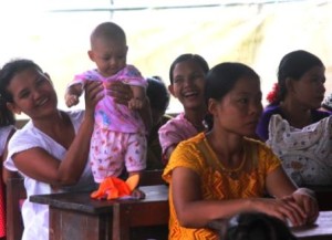 Families of Burmese Migrant Children at Parents meeting at burmese learning center kuraburi