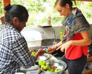 Cooking class at our homestay in Thailand in Sai Khao Patthani